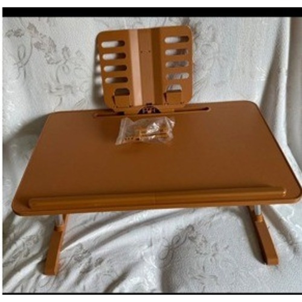 Limitless TotalDesk Folding Laptop Tray Table Adjustable Stand Tan